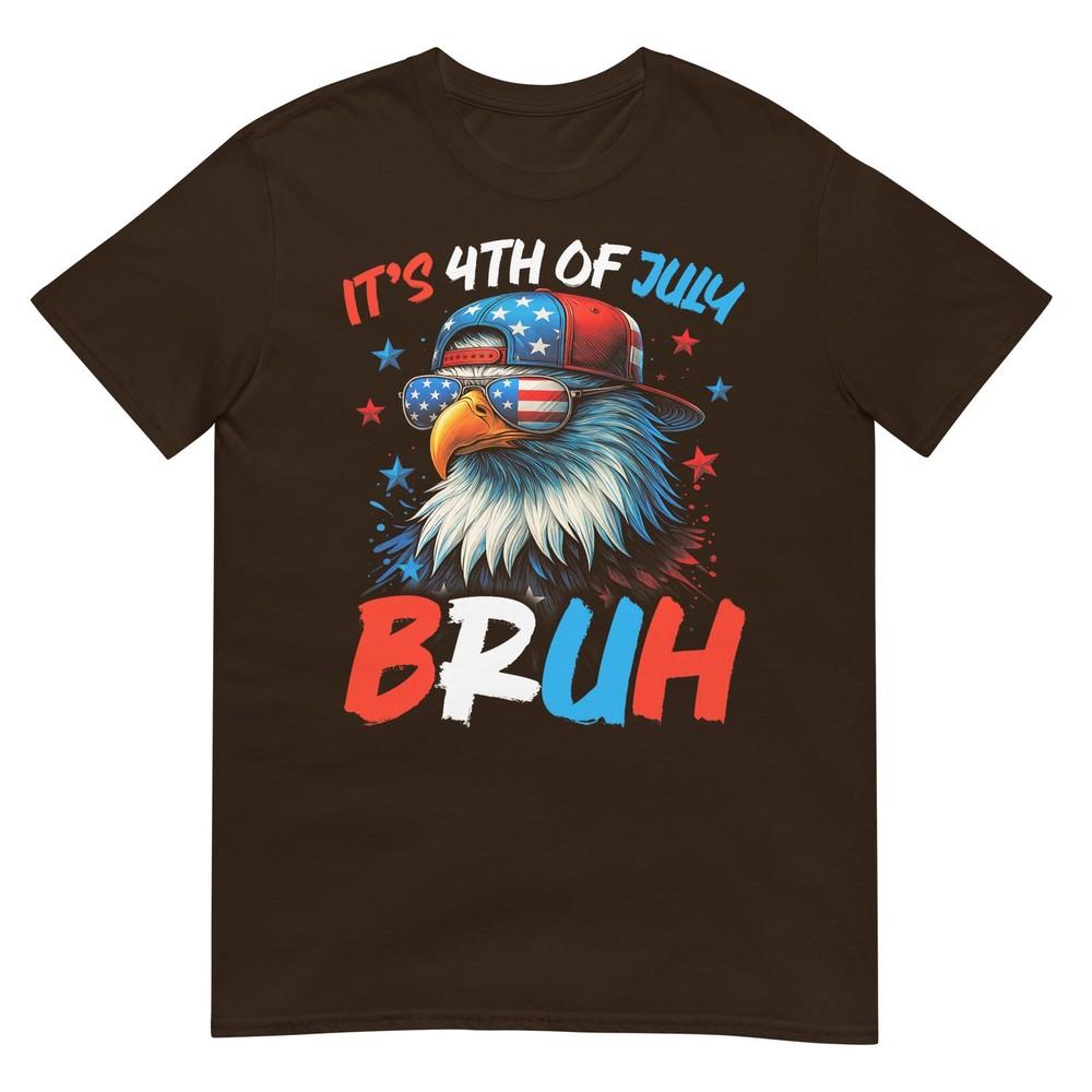 Bruh 4th Of July Boys Kids Fourth Of July Bald Eagle TShirt
