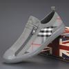 Весна новая доска обувь дышащая мужская обувь корейская версия модная обувь молния повседневная обувь низкий верх спортивная клетчатая парусиновая обувь