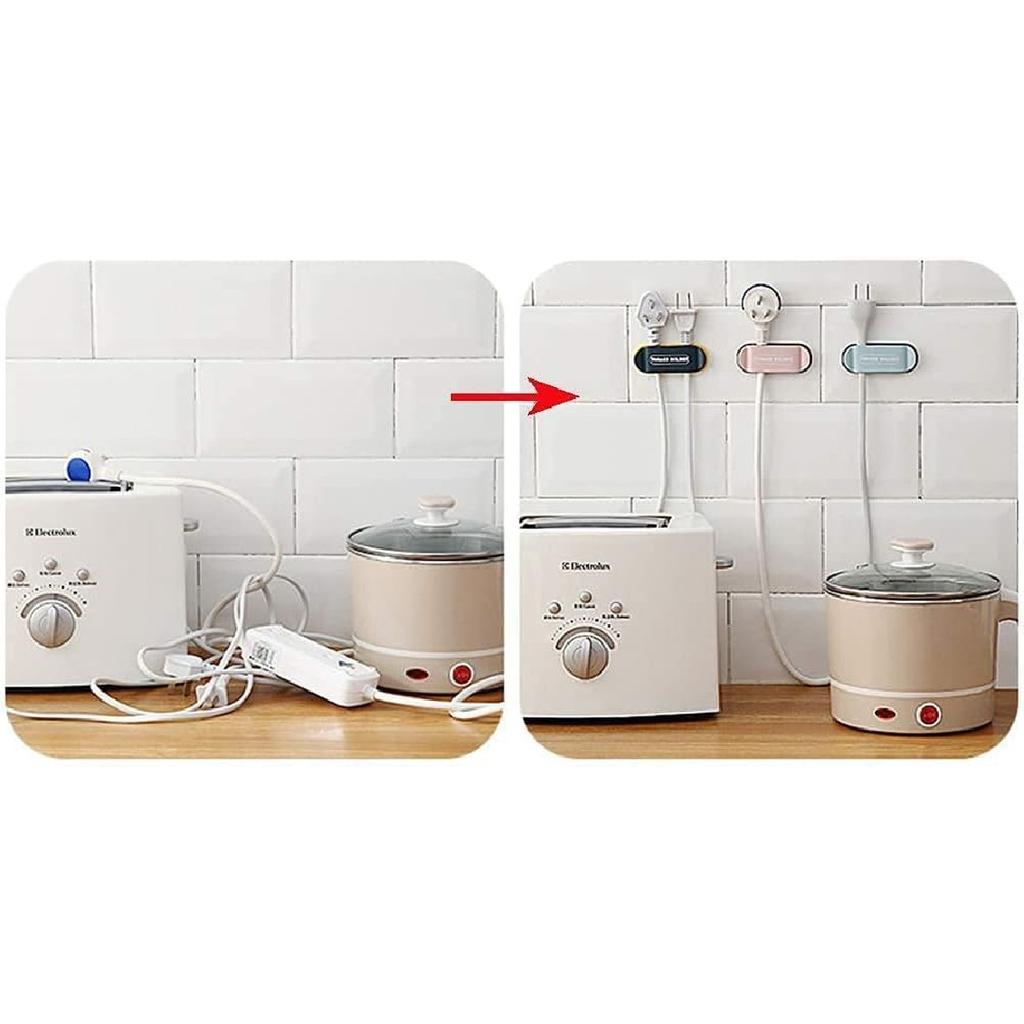 4pcs electrical plug holders,Plug Organizer,phone charger holders for nightstand,charging cord holder wall,car Cable Clips,cord hooks,wire holder for