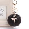 8CM Cute Dancing Angel Keychain Pendant Women Key Ring Holder Pompoms Key Chains