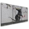 Three Piece Picture Canvas Print Banksy Street Art Rat