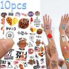 10 листов наклейки для татуировок с мячом, баскетболом, футболом, для лица, рук, тела, временные водонепроницаемые наклейки для татуировок, креативные подарки для мальчиков