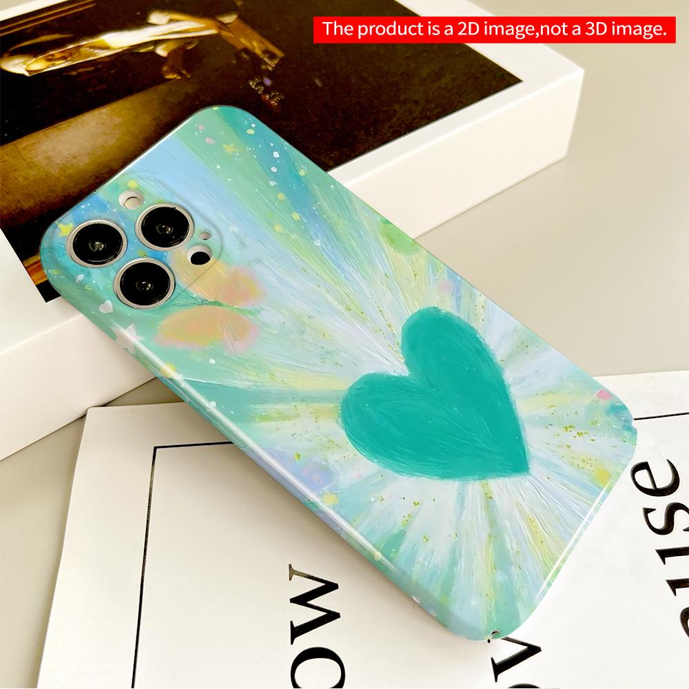 Teal Heart Radiance Butterfly Dream All inclusive film hard phone case, compatible with iPhone 18 Pro Max 17 16 15 14 13 12 11