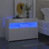 VidaXL Bedside Tables with LED Lights 2 Pcs, Nightstands with Storage, Bed Cabinets, Bedroom Furniture, 3082787