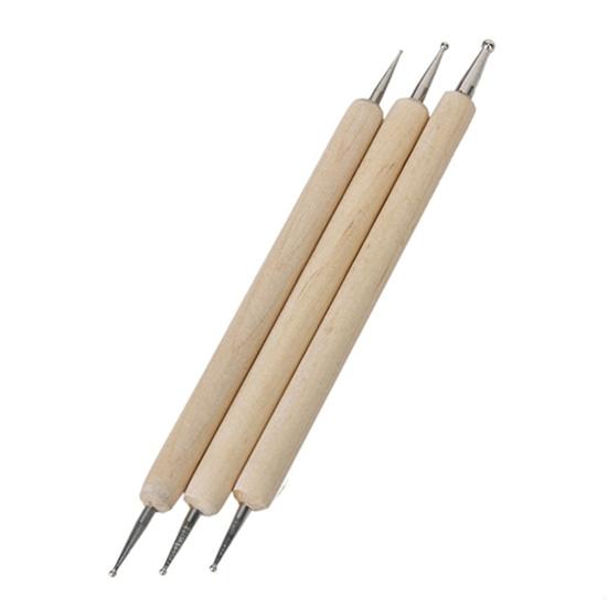 3 Pcs Ball Styluses Tools Set Embossing Pattern DIY Clay Sculpting Modeling