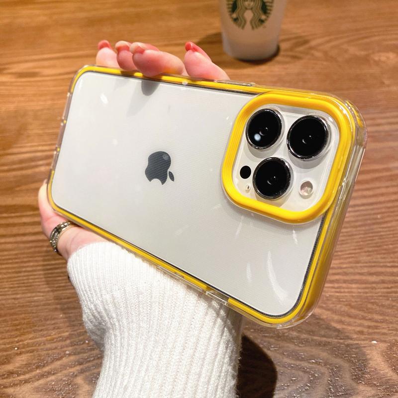 Разноцветный прозрачный чехол для телефона конфетного цвета для iPhone 16 Pro Max 15 14 13 12 11 X XS XR 7 8 Plus SE Прозрачная мягкая противоударная накладка
