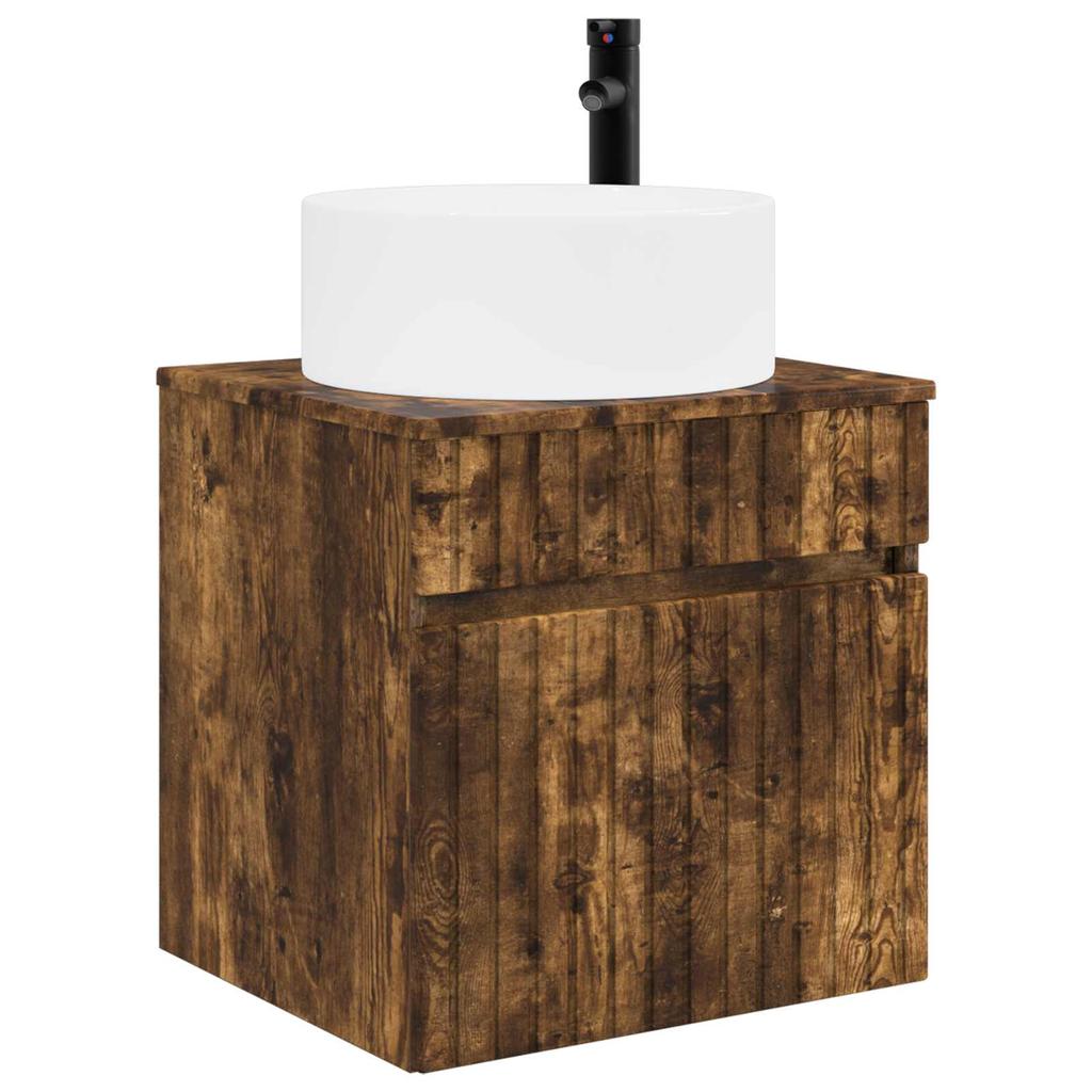 Bathroom Cabinet Set 3 pcs Smoked Oak