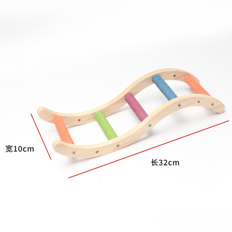 Pet Parrot Toy Colorful Ladder Wood Birds Ladder for Cage Funny Grinding Sticks Climbing Toy Bird Cage Accessories