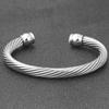 New Trendy Titanium Steel Personalized Twist Cable Opening Adjustable Inlaid Zircon All-Match Fashion Bracelet