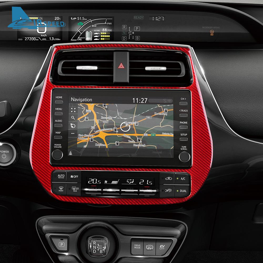 Real Soft Carbon Fiber For Toyota Prius 2016 2017 2018 2019 2020 2021 2022 LHD RHD Car Central Control Panel Warning Light Frame