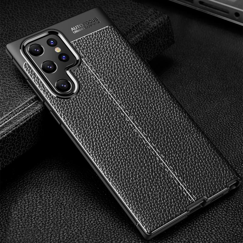 Чехол с узором под кожу личи для Samsung Galaxy S24 Ultra S23 S22 S21 S20 S10 Plus A15 A05S A14 A54 A34 A23 A33 A13 A52