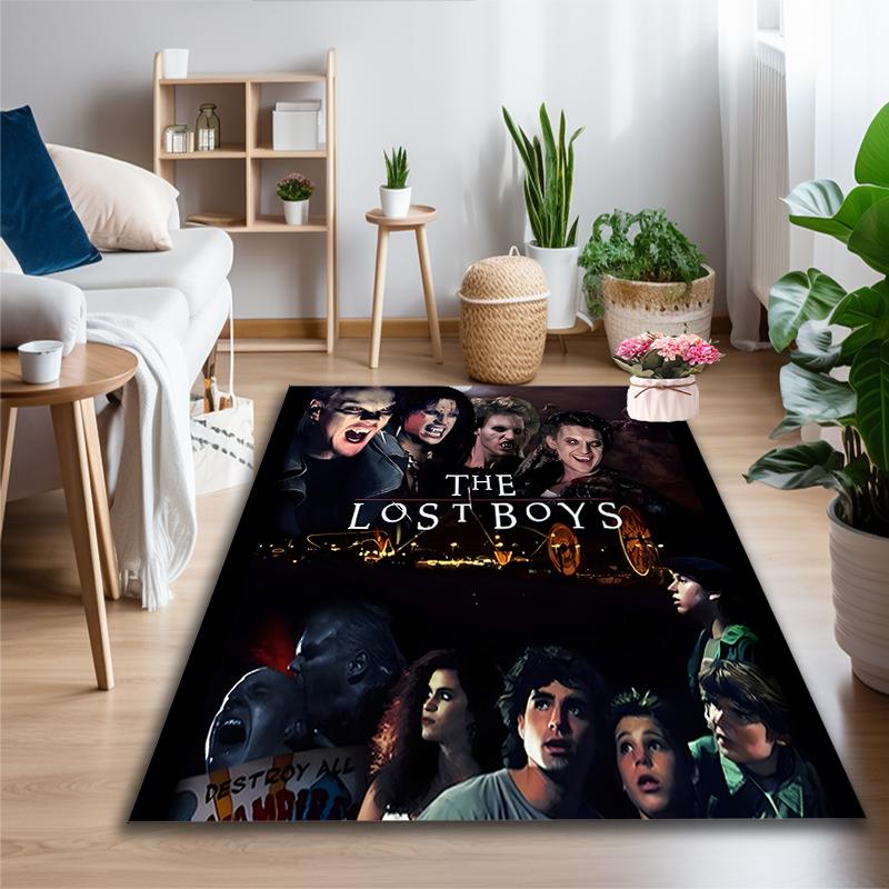 Lost Boys Poster Print Area Rug, Multi-functional Office Chair Sofa Carpet, Easy Clean Carpet for Home and Living Spaces