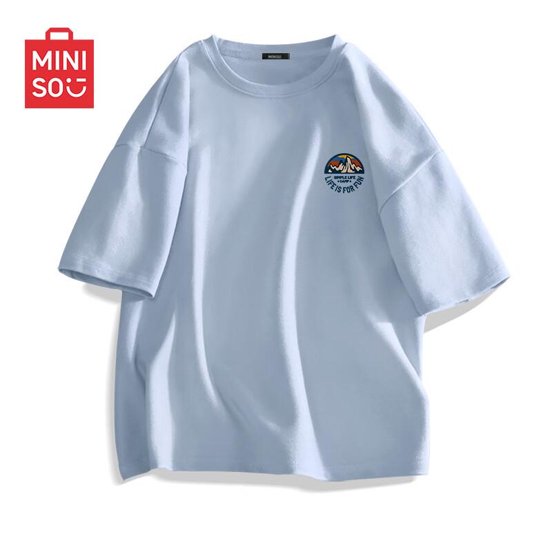 MINISO Мужская летняя свободная футболка из чистого хлопка