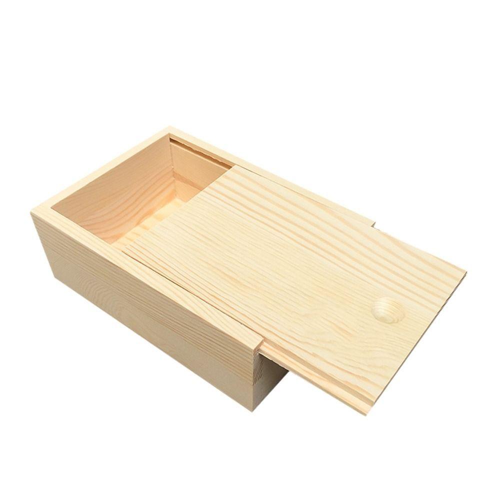 Wood Storage Box Natural Beads Container Card Keeper Jewelry Organizer Case Home Decoration