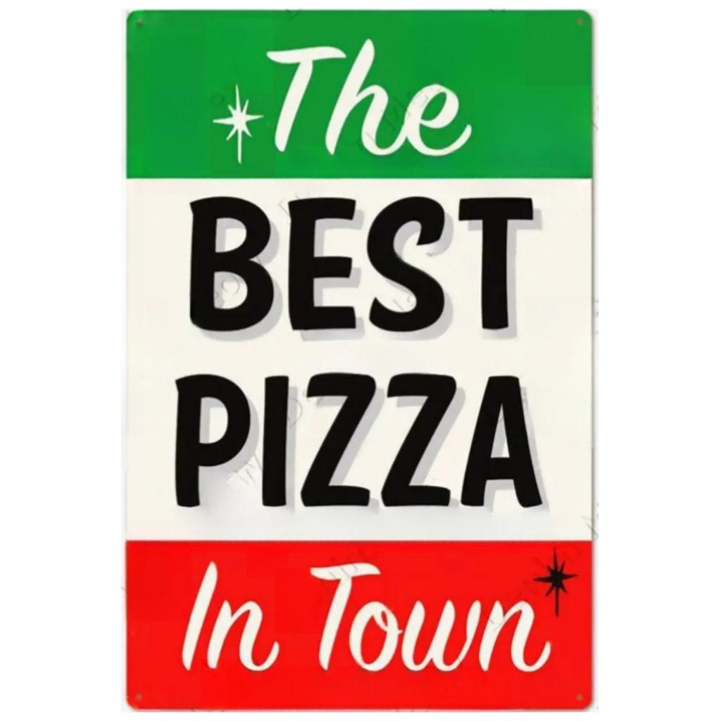 Vintage Pizza Zone Plaque Great Food Metal Sign Pub Bar Home Decoration Best Homemade Poster Italian Pizza Wall Art Plate