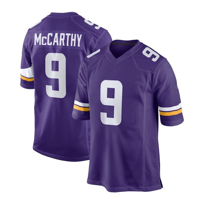 Minnesota Vikings 9 MCCARTHY 18 JEFFERSON Football Jersey Embroidered Sports Uniform