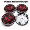 4pcs 56mm 60mm For Zombie Outbreak Emblem Car Wheel Center Cover Sticker Universal Rim Hub Caps