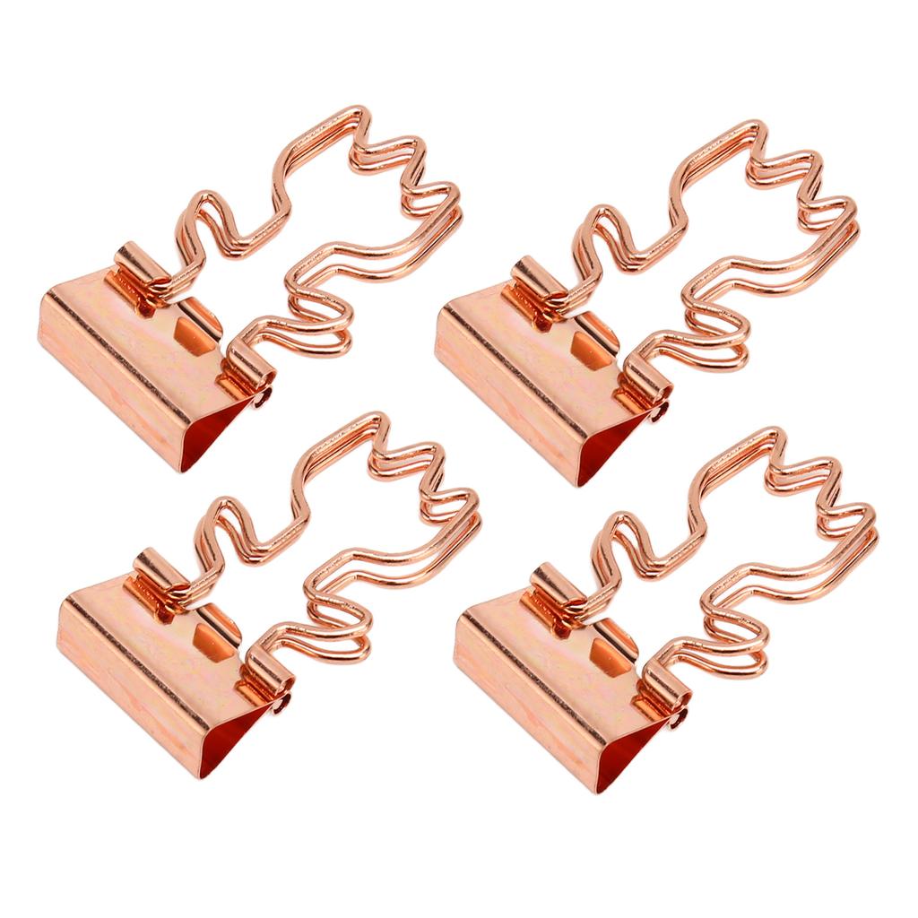 100 шт. золотые полые скрепки с длинным хвостом, красивые полые канцелярские моллюски в форме цветка