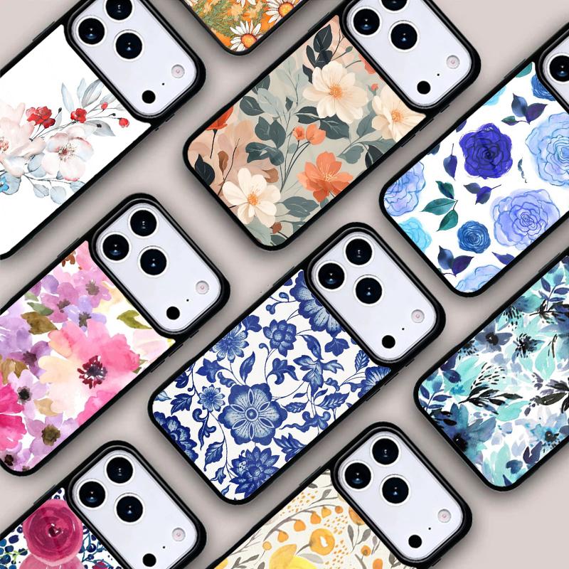 Watercolor flower Phone Case For IPhone 17 16e 15 14 13 12 11 Pro Max Air Mini Soft Protective Cover