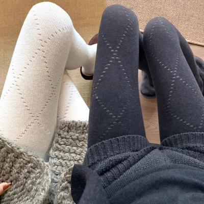 Высококачественные полые ромбовидные эластичные хлопковые колготки для похудения Женские Осенние Зимние Теплые Сексуальные Чулки Стиль INS Нижнее Белье Колготки