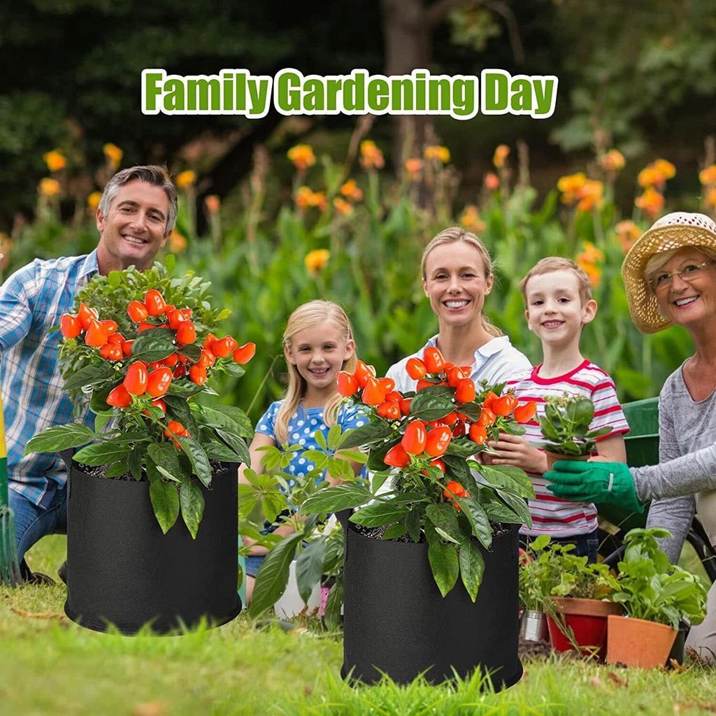 10Pack 3/5/7/10/Gallon Fabric Root Pots Home Garden Smart Plant Grow Bags UK