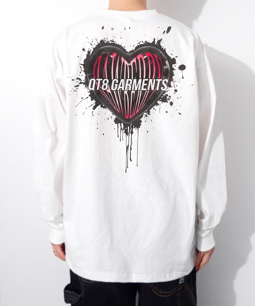 QT8 GARMENTS Oc Rawberry X Qt8 Heart Long Sleeve (Ivory)