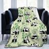 Panda Blanket Cartoon Print Fluffy Blanket for Children Panda Lovers, Flannel Fleece Soft Warm Throw Blanket for Bed Couch Chair