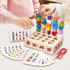 Wooden Beads Sequencing Toy Stem Preschool Learning Lacing and Stacking Block for Boys