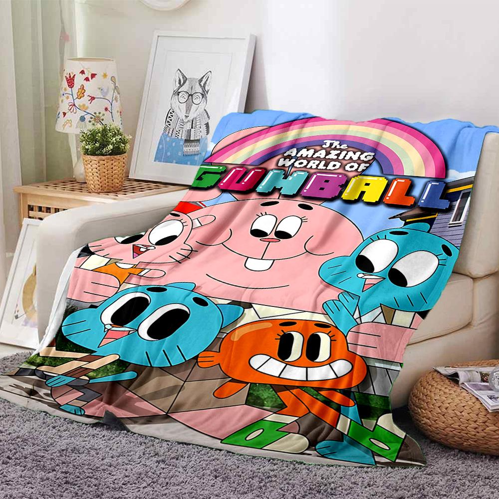 Gumball'S World Adventure Flannel Blanket Super Soft Warm Cozy Blanket For Sofa Bed Office Travel Allseason Home Decor Gift