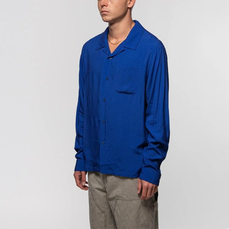 Stussy Большой Мак Рубашка с длинным рукавом 'Синяя' Мужская 1110145