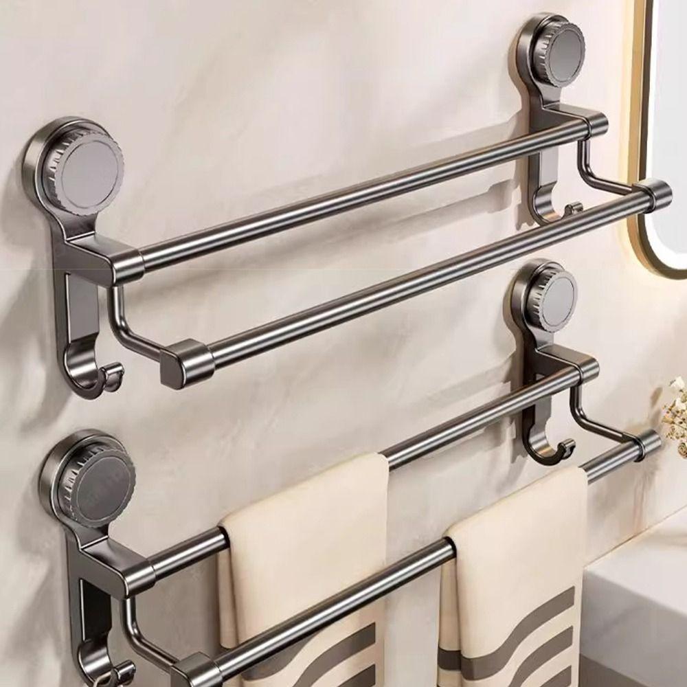 Removable Towel Rack Strong Suction Cups Suction Cup Towel Rack Wall-mounted Towel Rack  Home Use