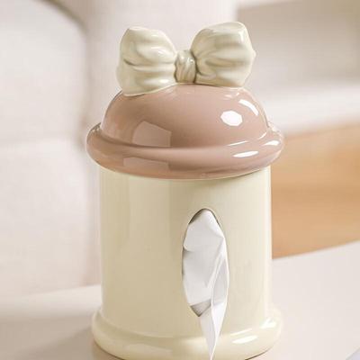 Керамическая коробка для салфеток ZISIZ с бантом
