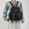 Rivet Fashionable Backpack Large-capacity Backpack Schoolbag Single-shoulder Bag Crossbody Bag