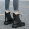 Woman Lace Autumn Boots Womens Ladies Chunky Wedge Platform Black Patent Leather Ankle Boots Punk Goth New Arrival 2024