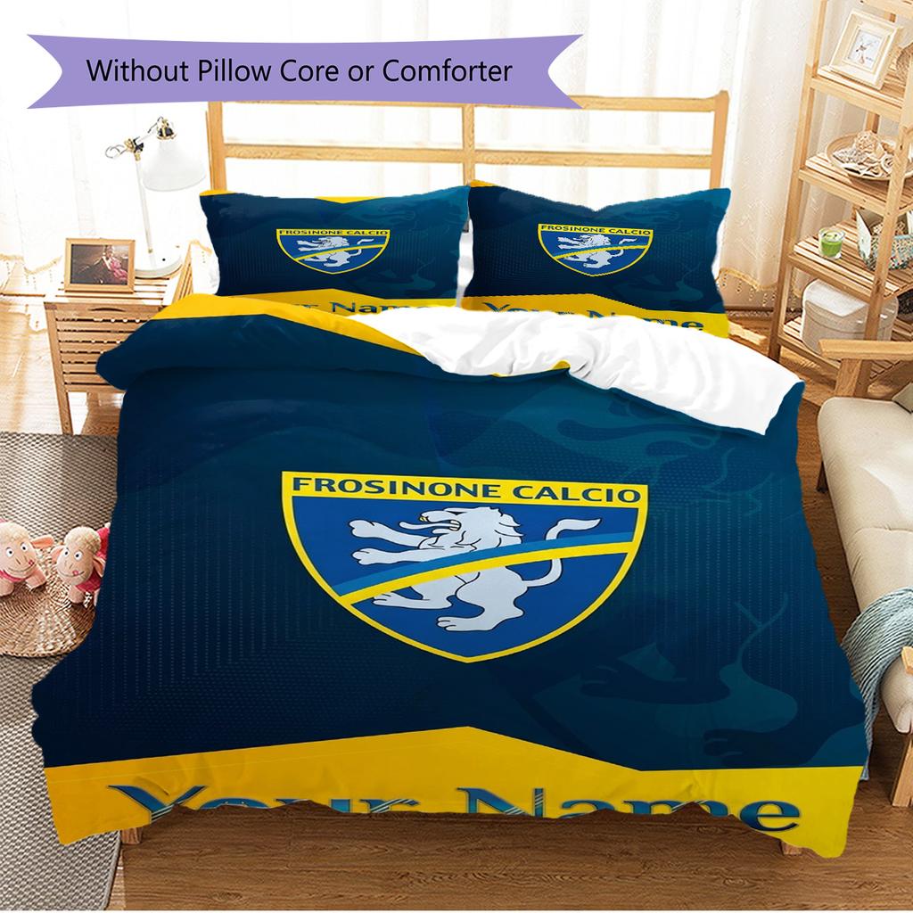 Name Custom Frosinone Calcio Pattern Bedding Set Quilt Cover Pillowcase Home Decor Gift (1 * duvet cover + 2 * pillowcase, without core)