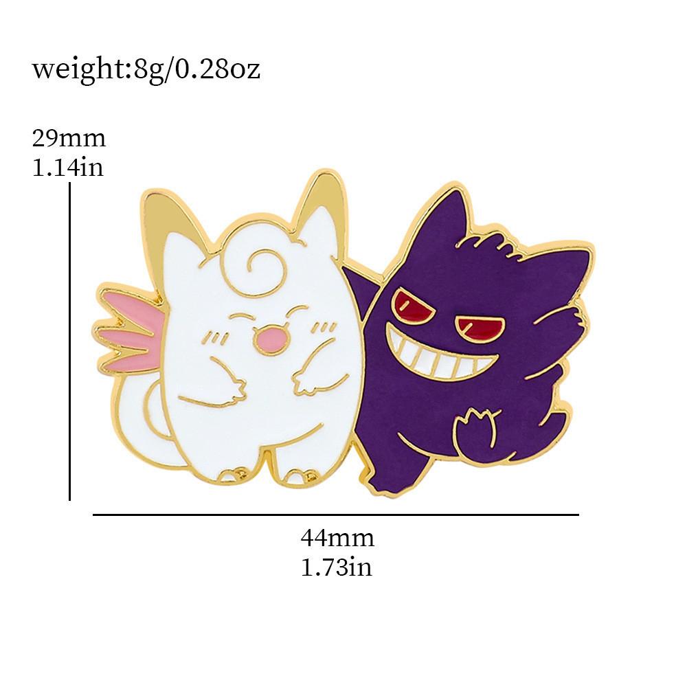 Мультяшный Креативный Смешной Покемон Металлический Значок Призрак Яд Карманный Эльф Волшебный Пин