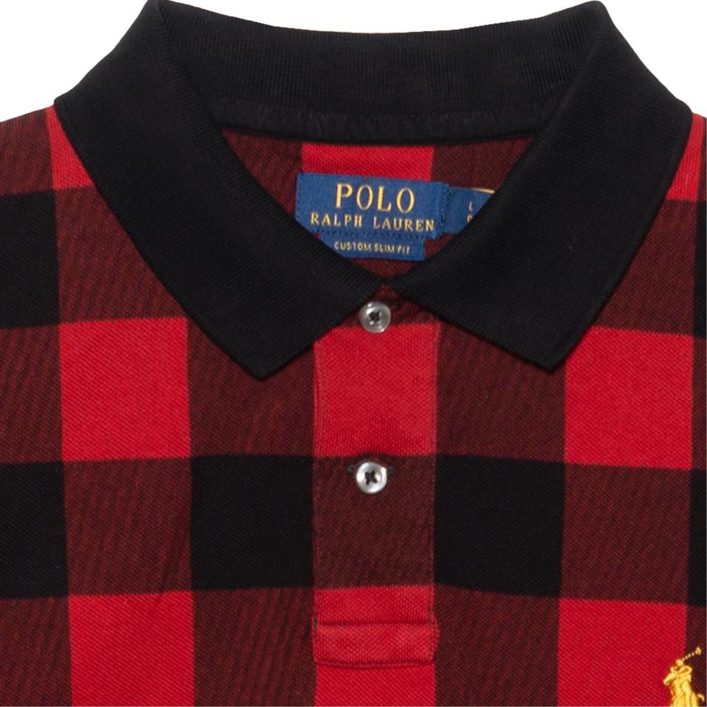 Polo Ralph Lauren FW22 Поло с коротким рукавом Custom Slim Fit в клетку с вышивкой логотипа Мужские рубашки поло MNPOKNI1N822035-620