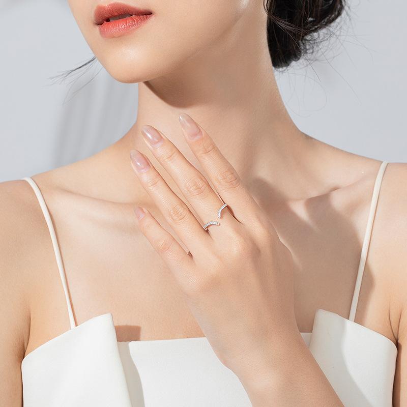 Tancise Classic 925 Sterling Silver Zircon Ring Ladies Jewelry Wedding Promise Party Gift