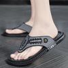 Men Flip Flops Hiking Sandals Leather Outdoor Summer White Black Wide Palm Blue Beach Shoes Plus Size Open Toe Plus Size