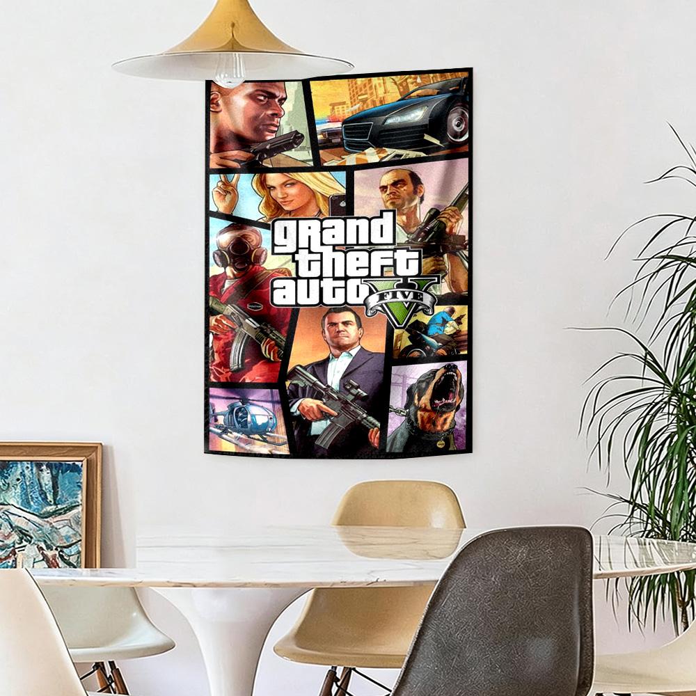 Grand Theft Auto Vintage Tapestry Retro Boho Ideal for Balcony Dorm Wall Bedroom Versatile Decor Boho Decor Gift for New Home
