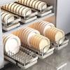 Large Kitchen Dish Racks Drawer Type Dish Drainer Storage Rack Slide Out Pantry Shelves  Plate Bowl
