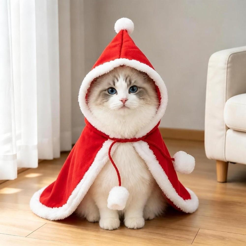Festive Dog Festive Costume Red Holiday Pet Cloak Cute Pet Christmas Cape Cat Dog