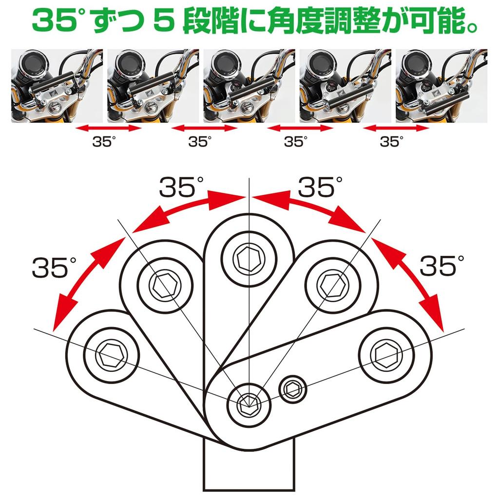 KITACO Регулируемый руль Черный для Monkey 125 CT125 Hunter Cub Dax 125 Универсальный K-TOUR (JB02/JB03/JB05), (Я55/Я65), (JB04/JB06), и т.п.