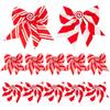 Bows 12Pcs Christmas Decoration Supplies Red and White Striped Bow Candy Sponge Bow Pendant Christmas Xmas Tree Decoration