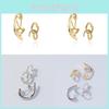 Trendy Alloy Geometric Ear Cuffs Non-piercing Fashion Jewelry Set For Street Style