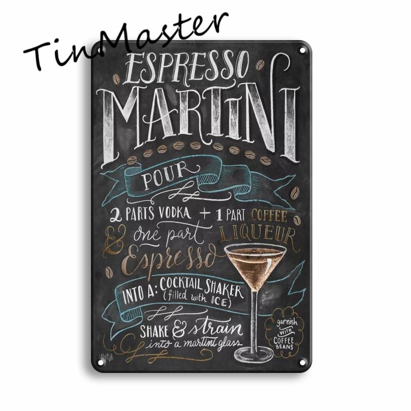Martini Mojito Cocktail Poster Metal Tin Sign Vintage Restaurant Kitchen Irish Pub Bar Man Cave Decoration Art Wall Stickers
