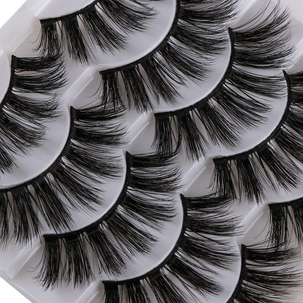 Pairs Reusable Wispy Thick Cross False Eyelashes Eye Lash Extension Natural Long 3D Soft Mink Hair