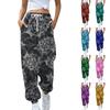 Женские спортивные штаны, мешковатые, с высокой талией, большие размеры, спортивные штаны с карманами, напечатанные брюки, брюки для женщин