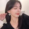 Zirconia Heart Love Earrings Female Light Luxury Design Silver Pin Comfortable Elegant Earrings