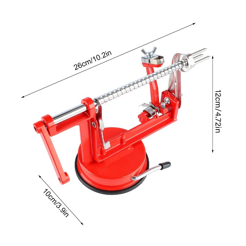Aluminum Alloy Stainless Steel Apple Peeler Red Spiral Cutter Tool Kitchen Restaurant